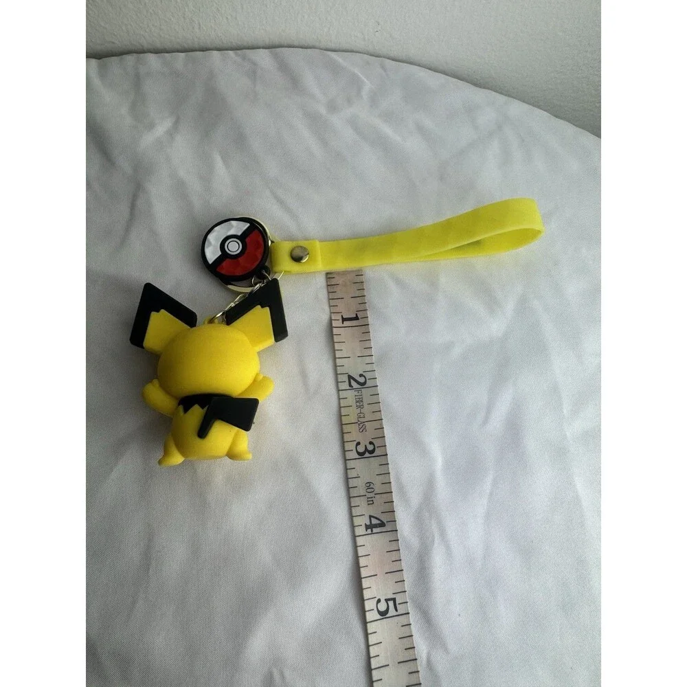 Pokemon Pichu 3D Character Keychain Yellow Wrist Strap Bag Charm